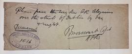 Pass signed by Lord Powerscourt, Assistant Provost Marshal