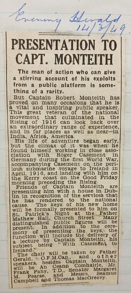 Presentation to Captain Monteith