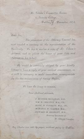 Election flier from Edward Gibson
