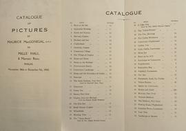 Catalogue of paintings for Maurice MacGonigal Exhibition