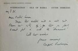 Letter from Compton MacKenzie