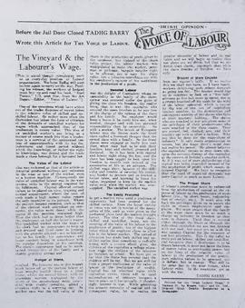 The Vineyard & the Labourer’s Wage by Tadgh Barry