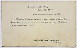 Conradh na Gaelige Meeting Card