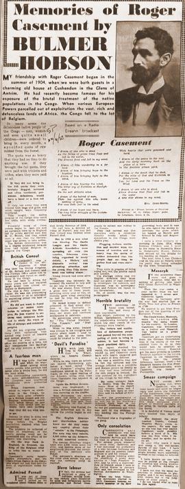 Memories of Roger Casement by Bulmer Hobson