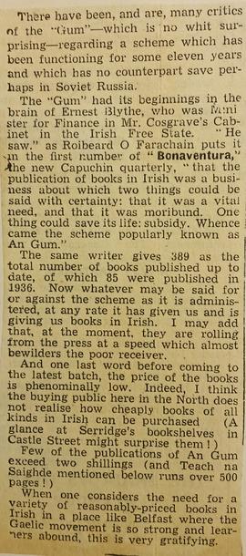 ‘The Irish Weekly and Ulster Examiner’ review of ‘Bonaventura’