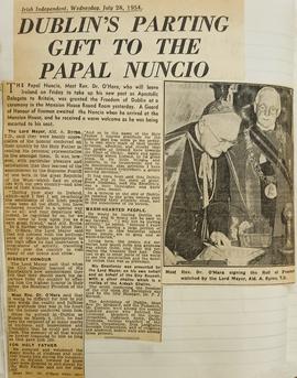 Dublin’s parting gift to Papal Nuncio