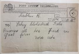 Telegram from Nora Ashe