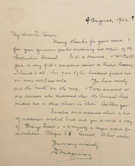 Letter from Bishop Daniel Mageean