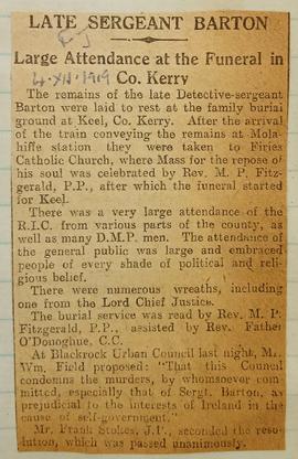 Funeral of Detective Sergeant John Barton