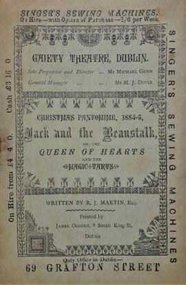 Gaiety Theatre, Dublin / Christmas Pantomime, 1884-5