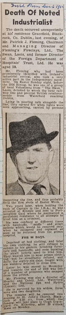 Death of Patrick J. Fleming