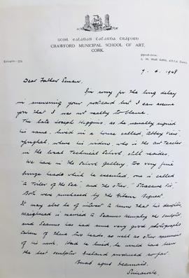 Letter from Somhairle Mac Cana