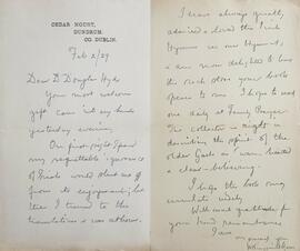 Letter from Canon Henry Kingsmill Moore to Douglas Hyde