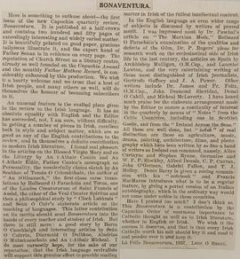 León Ó Broin’s review of ‘Bonaventura’