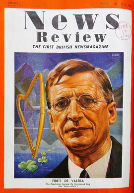 Cover of ‘News Review’ featuring Éamon de Valera