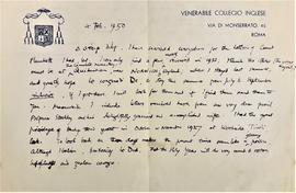 Letters from Fr. Henry Rope to Fr. Senan Moynihan OFM Cap.