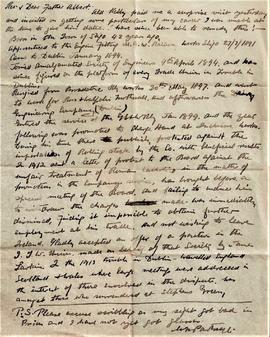 Letter from William Partridge to Fr. Albert Bibby OFM Cap.