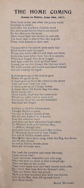 The Home Coming (Lewes to Dublin, June 18th, 1917)