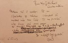 Letter from Aodh de Blacam