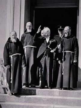 Photographic print of President Seán T. O’Kelly at the Capuchin Retreat House, Raheny