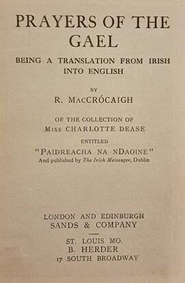 Prayers of the Gael / being a translation from Irish into English