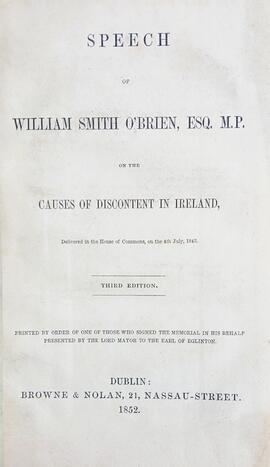 Speech of William Smith O’Brien MP