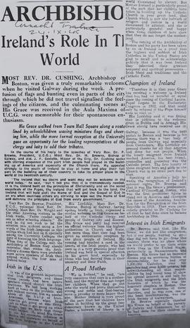 Archbishop Richard Cushing’s visit to Galway