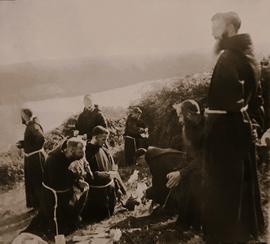 Capuchin Friars on an outing at Rochestown, County Cork