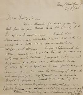 Letter from Commandant James Michael Doyle