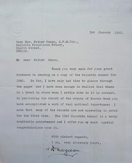 Letter from Bishop Daniel Mageean