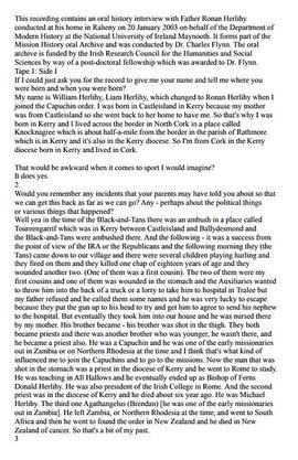 Oral History Recollections of Fr. Ronan Herlihy OFM Cap.