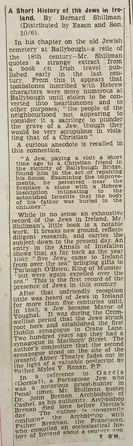 Review of ‘A short history of the Jews in Ireland’