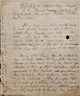 Reports on the Catholic Boys’ Brigade