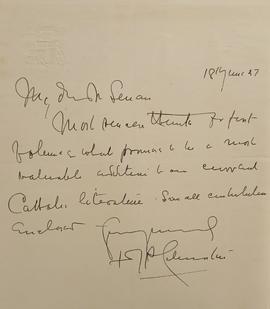 Letter from Archbishop Thomas Gilmartin