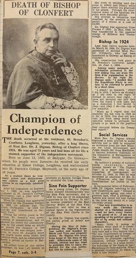 Death of Bishop John Dignan