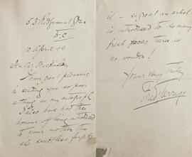 Letter from Fred Terry