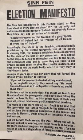 Sinn Féin Election Manifesto