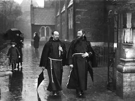 Photographic print of Fr. Albert Bibby OFM Cap. and Fr. Dominic O’Connor OFM Cap. on Church Street, Dublin
