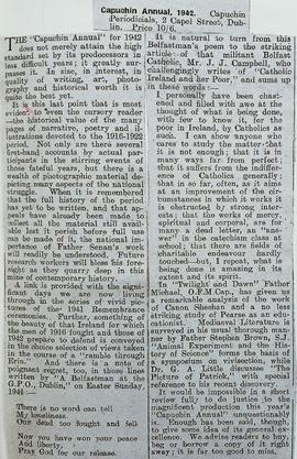 ‘Irish Catholic’ review of ‘The Capuchin Annual’ (1942)