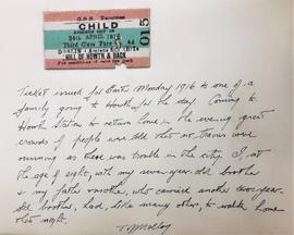 Howth Tramway Ticket, 1916 Rising