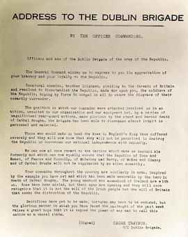 Address to the Dublin Brigade by the Officer Commanding