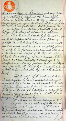 Memorandum of agreement for Friary building