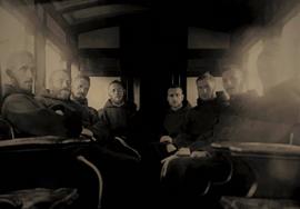 Capuchin Friars in a railway carriage