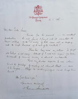 Letter from Archbishop Redmond Prendiville