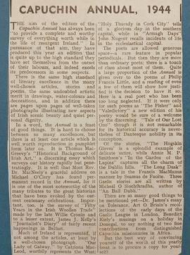 ‘Irish Catholic’ review of ‘The Capuchin Annual’ (1944)