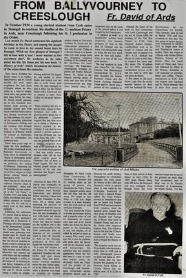 Fr. David Kelleher OFM Cap. and Ard Mhuire Friary