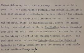 Thomas MacGreevy Biography