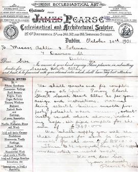 Correspondence, tenders, certificates and receipts
