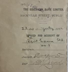 Lodgement Slip for St. Enda's School Account