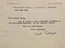 Letter from Compton Mackenzie